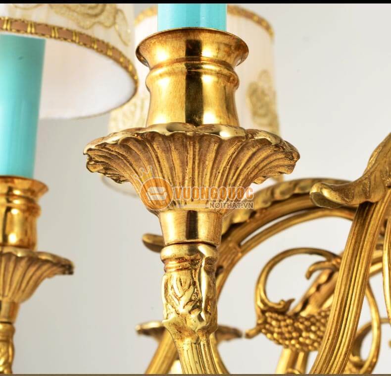 Đèn chùm đồng trang trí họa tiết tinh xảo abr154-12